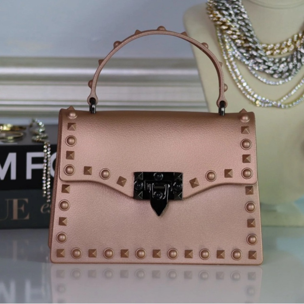 Rose Gold Stud Jelly Bag